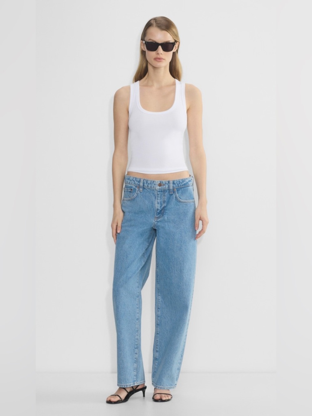 Denim Forum Light Blue Wide Leg Jeans